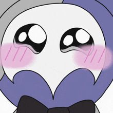 a drawing of a ghost with a bow tie and tears coming out of his eyes