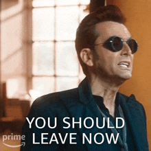 you should leave now crowley david tennant good omens you need to get out