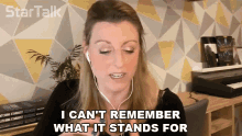 I Cant Remember What It Stands For Natalie Starkey GIF - I Cant Remember What It Stands For Natalie Starkey Startalk GIFs