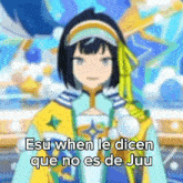 a blurry picture of a girl with the words esu when le dicen que no es de juu on it