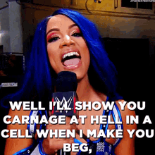 Sasha Banks Show You Carnage GIF - Sasha Banks Show You Carnage Hell In A Cell GIFs