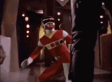 zoom in power rangers red ranger dramatic about to fight