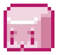 a pixel art of a pink square with a white border on a white background