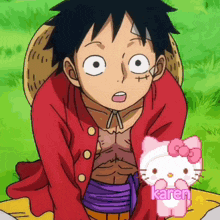 a cartoon character with a hello kitty icon and the name karen