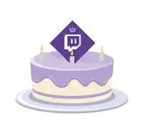 a birthday cake with a twitch logo on it