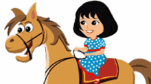 happy little girl horse smile horse riding