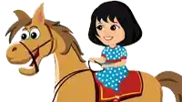 Happy Little Girl Sticker - Happy Little Girl Horse Stickers