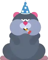 a cartoon of a hamster wearing a party hat