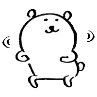 a black and white drawing of a bear with a mustache standing on its hind legs .
