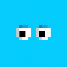 a cartoon of a man wearing headphones and sunglasses with squares on his eyes