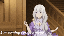 a girl in a purple dress says i 'm coming for you mago .