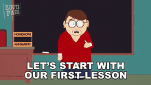 Lets Start With Our First Lesson Diane Choksondik GIF - Lets Start With Our First Lesson Diane Choksondik South Park GIFs