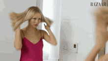 Fixing Hair Ready For Bed GIF - Fixing Hair Ready For Bed Beautiful GIFs