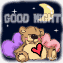 Good Night Teddy Bear GIF - Good Night Teddy Bear Heart GIFs