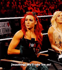 Becky Lynch Well Take Em On GIF - Becky Lynch Well Take Em On Mouthing GIFs