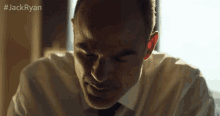 a close up of a man 's face with the hashtag #jackryan