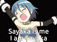 sayaka is me i am sayaka is written on a picture of a girl
