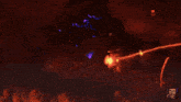 a cartoon of a man standing in front of a fire with a purple light coming out of it