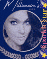 a picture of a woman in a circle with the words " the millionaire 's club " on it