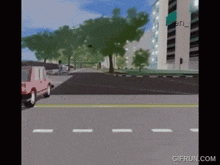 a gif from gifrun.com shows a car driving down a road