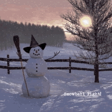 snow man snow ball fight