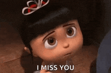 a cartoon girl with a tiara on her head is missing someone .