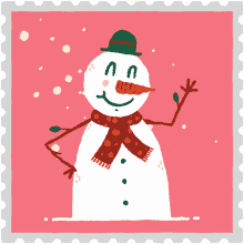 snowman mattjoyceillustrator christmas letter christmas post christmas stamp