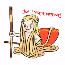 blonde girl ramen chopsticks independent woman
