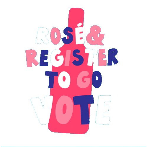 Register To Vote Rose Sticker - Register To Vote Rose Wine Time Stickers