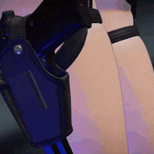 a close up of a gun holster on a person 's arm