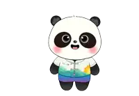 a cartoon panda bear is wearing a jacket that says ' beijing ' on it