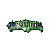 a green and white logo that says presto doom on a white background