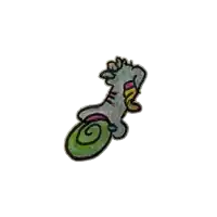 a colorful drawing of a lizard with a swirl around its tail