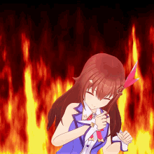Sora Fist Pump Flames GIF - Sora Fist Pump Flames Hologra GIFs