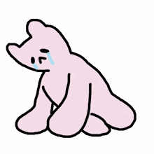 bear cute emotion pink cry