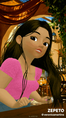 a picture of a cartoon girl with the name zepeto on it