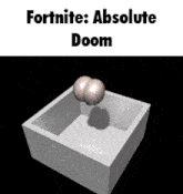 a 3d rendering of a butt in a box with the words fortnite absolute doom above it