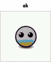 a cartoon illustration of an angry face with the word ok above it