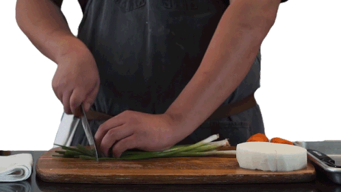 Slicing Green Onion Two Plaid Aprons Sticker