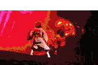 a man in a kimono is standing in front of a fireball .