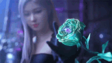 Touching The Rose Rosé GIF - Touching The Rose Rosé Blackpink GIFs
