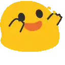 a yellow duck with a smile on its face and a big mouth .