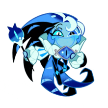 a cartoon character is wearing a mask and holding a stick .