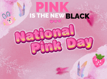 a poster for national pink day with pink cotton candy