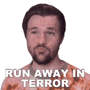 Run Away In Terror Jimmy Sticker - Run Away In Terror Jimmy Elvis The Alien Stickers
