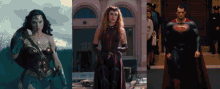 wonder woman scarlet witch and superman are shown