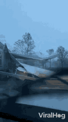 hurricane viralhog blow flown away roof
