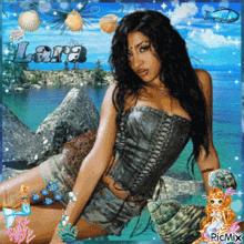 a picture of a woman with the name lara in the corner