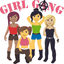 girl gang woman power joypixels sisterhood squad