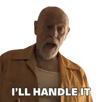 a man with a beard and a yellow shirt says " i 'll handle it "
